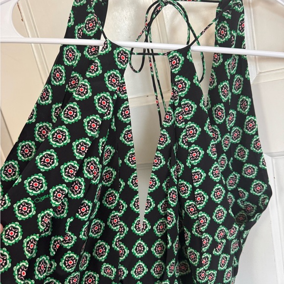 Diane Von Furstenberg Ireland green printed jumpsuit size 2 - Picture 4 of 14